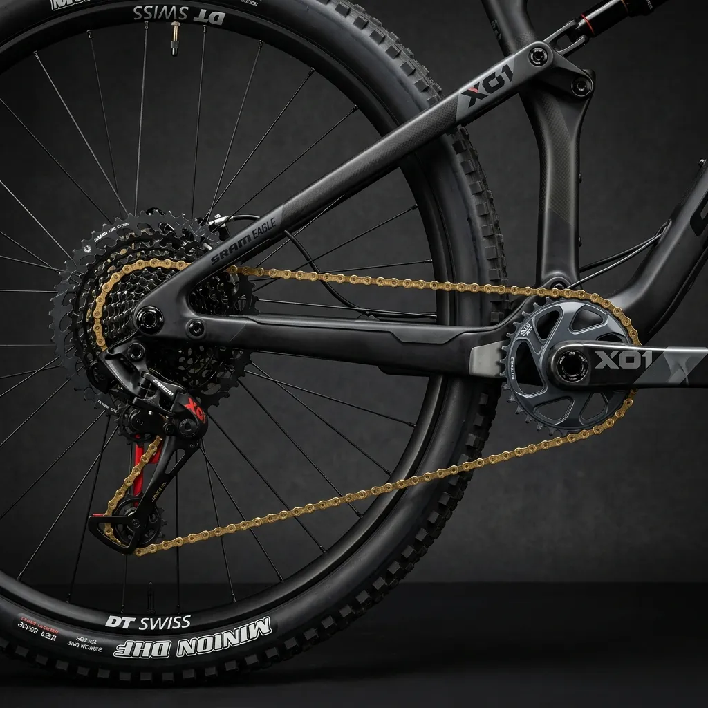 Detalhe do cassete GTA 1x12 em uma bicicleta