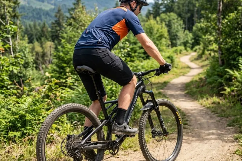 Ciclista rodando confortavelmente com a GT Sprint MX7