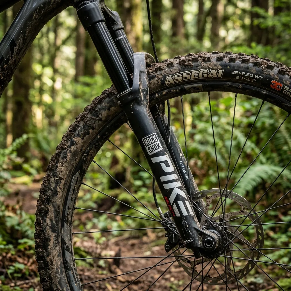 Suspensão dianteira de uma bicicleta