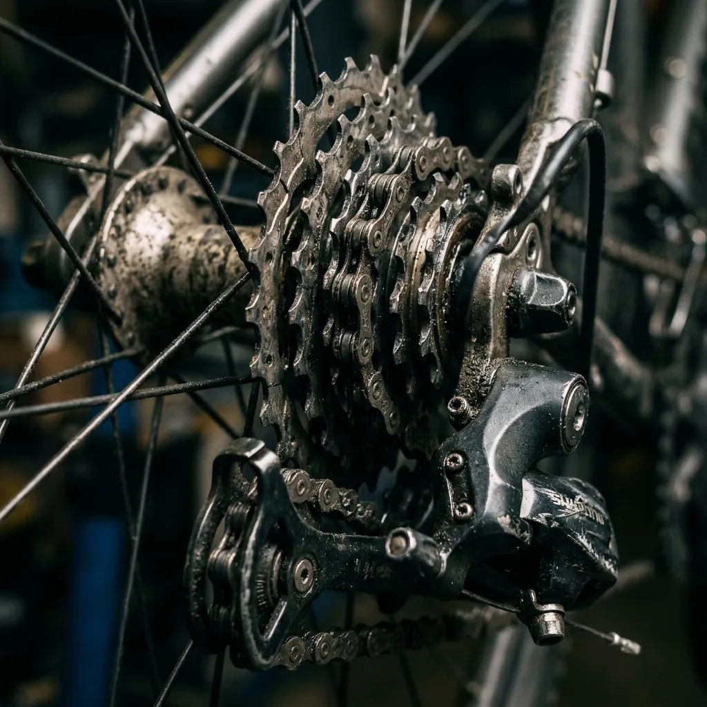 Sinais para regular o câmbio Corrente de bicicleta pulando marcha no cassete traseiro por falta de regulagem